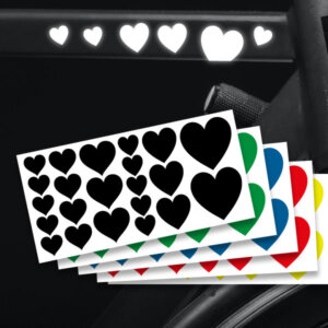 Reflektierende Aufkleber Herzen Set Sticker mehrere Farben