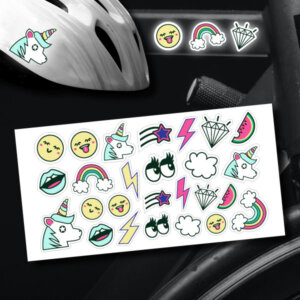 reflektoraufkleber aufkleber für's Fahrrad Helm Motorrad Set trendy sticker