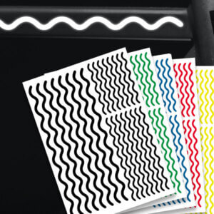 Reflektierende Aufkleber Wellen Set Sticker mehrere Farben