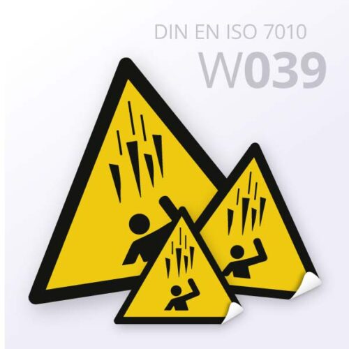 Warnzeichen "Warnung vor Eisschlag" (W039) nach DIN EN ISO 7010