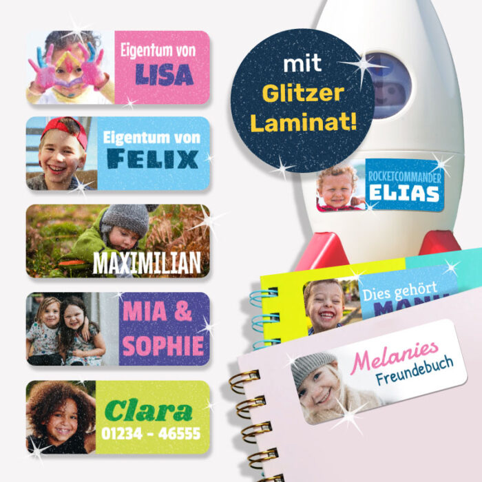 Kleine Fotoaufkleber mit Text, 28 Stück – Bild 4