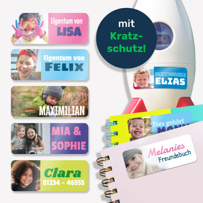 Kleine Fotoaufkleber mit Text, 28 Stück – Bild 3