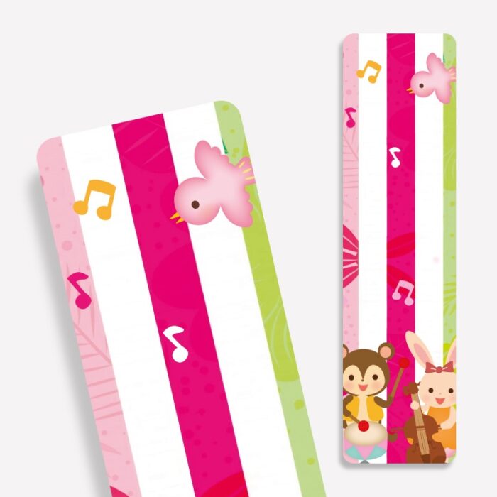 Laminiertes Lesezeichen mit Tiermusikanten Motiv - perfekt für Kinder!