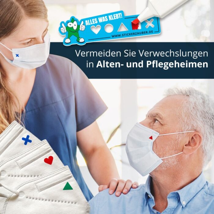 Textil Schablone mit 5-fachen Textilstift Set, für Altenheime