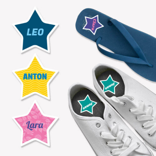 Sterne Schuhaufkleber – stylische Deko für Sneaker & Co. | Schuhsticker für individuelles Design, für Kita und Schule