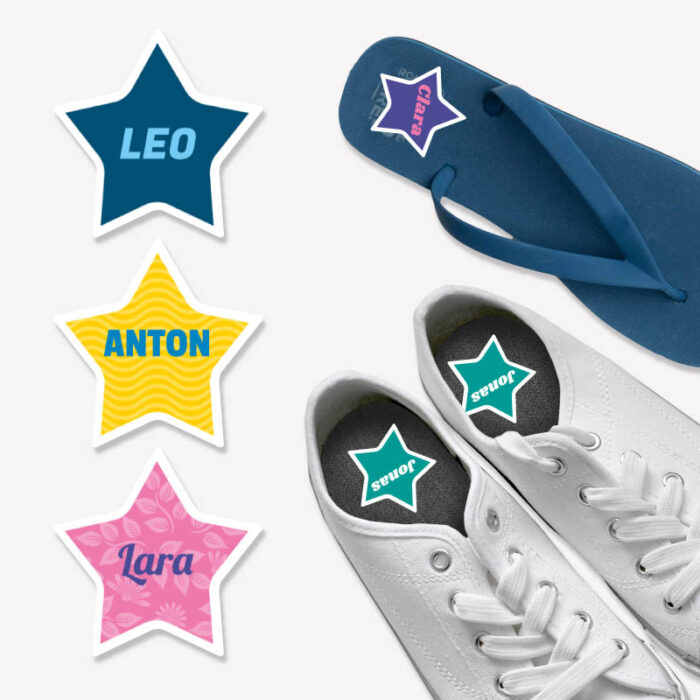 Sterne Schuhaufkleber – stylische Deko für Sneaker & Co. | Schuhsticker für individuelles Design, für Kita und Schule
