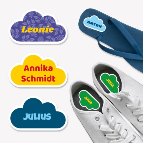 Wolken Schuhaufkleber – stylische Deko für Sneaker & Co. | Schuhsticker für individuelles Design, für Kita und Schule