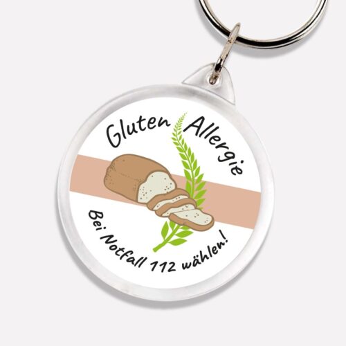 Notfall Gluten-Allergie Schlüsselanhänger - perfekt für einen Notfall für unterwegs!