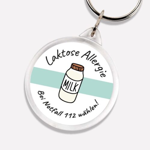 Notfall Laktose-Allergie Schlüsselanhänger - perfekt für einen Notfall für unterwegs!