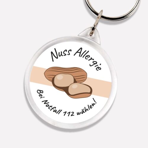 Notfall Nuss-Allergie Schlüsselanhänger - perfekt für einen Notfall für unterwegs!