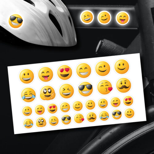 Reflektierende Aufkleber, Emoji-Motiv