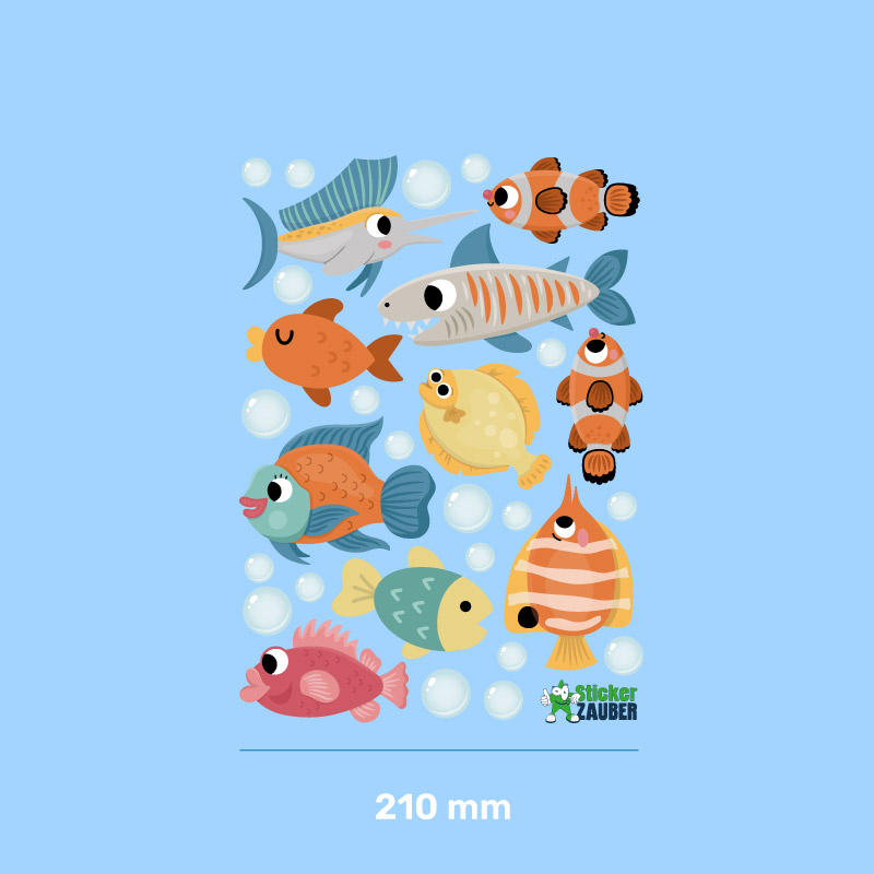 Laminierte Aufkleber für die Badewanne oder Dusche mit Anti-Rutsch Effekt und Fisch-Motiven - perfekt für Kinder!