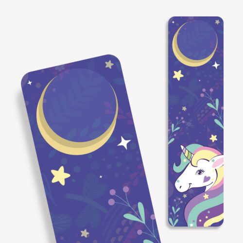 Laminiertes Lesezeichen mit Einhorn Motiv - perfekt für Kinder!