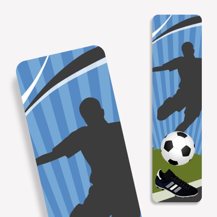 Laminiertes Lesezeichen mit Fußballer Motiv - perfekt für Kinder!