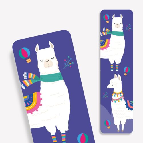 Laminiertes Lesezeichen mit Lama Motiv - perfekt für Kinder!
